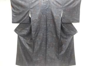 花器模様織り出し本場泥大島紬着物